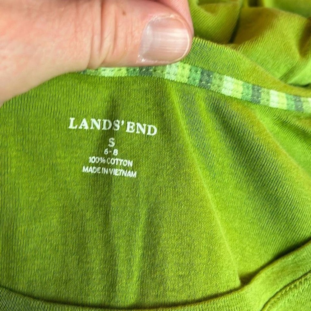 Lands End Womens Green Cotton Tank Top Size S Basic Casual Sleeveless Tunic - Picture 3 of 3